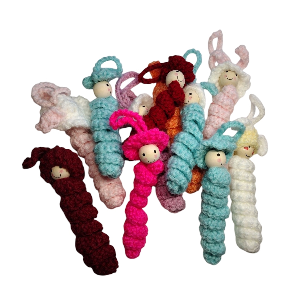 Handcrafted Easter Worry Worm & Fidget Set Of 5- Multicolor - Picture 8 of 9